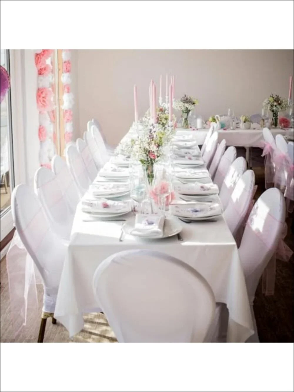 6 Pack 70x120 Inch Rectangular Polyester Tablecloth Washable Stain Resistant
